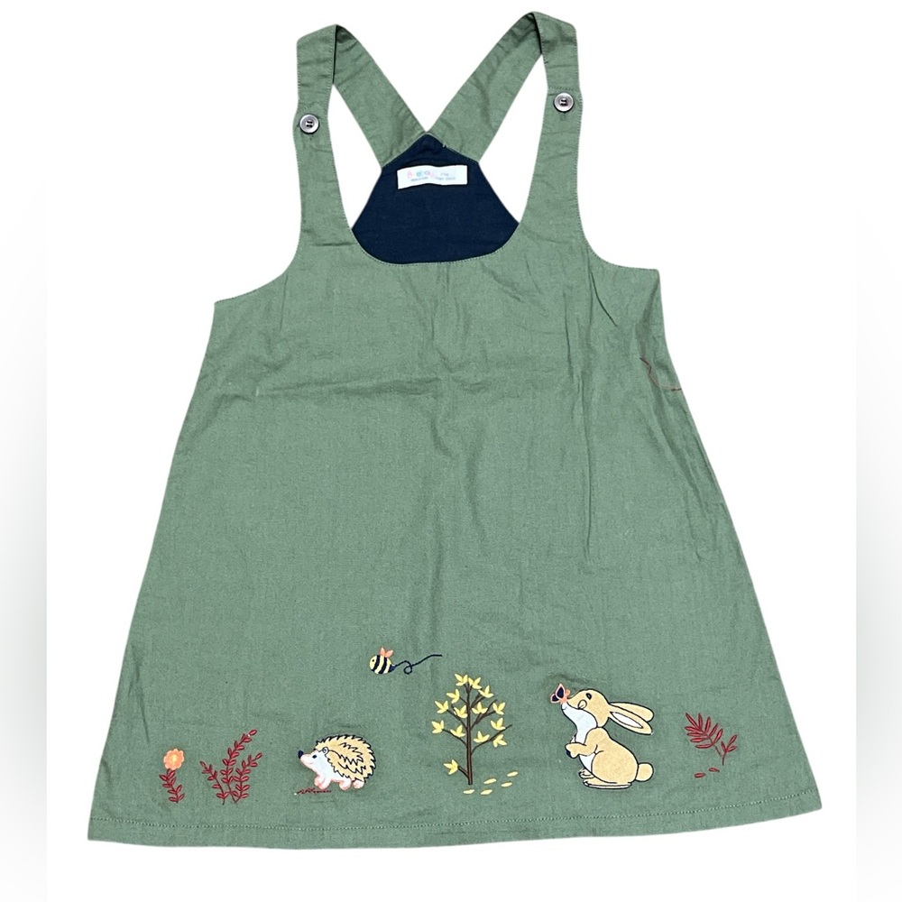 Beebay Girl's Animal Embroidered Dungarees Size 7